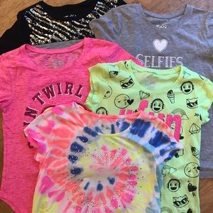 Lot of 5 Justice t-shirts